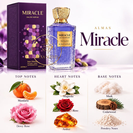 Miracle - Jean Antoine perfume notes: mandarin, dewy rose, magnolia, rose, amber, musk, cedarwood | Nuxa Scents