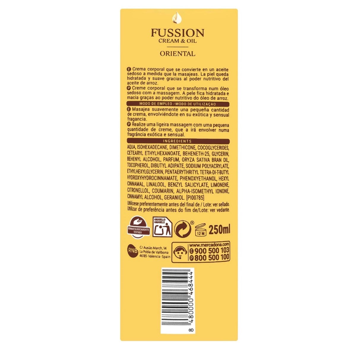 Deliplus Fussion Cream & Oil Oriental