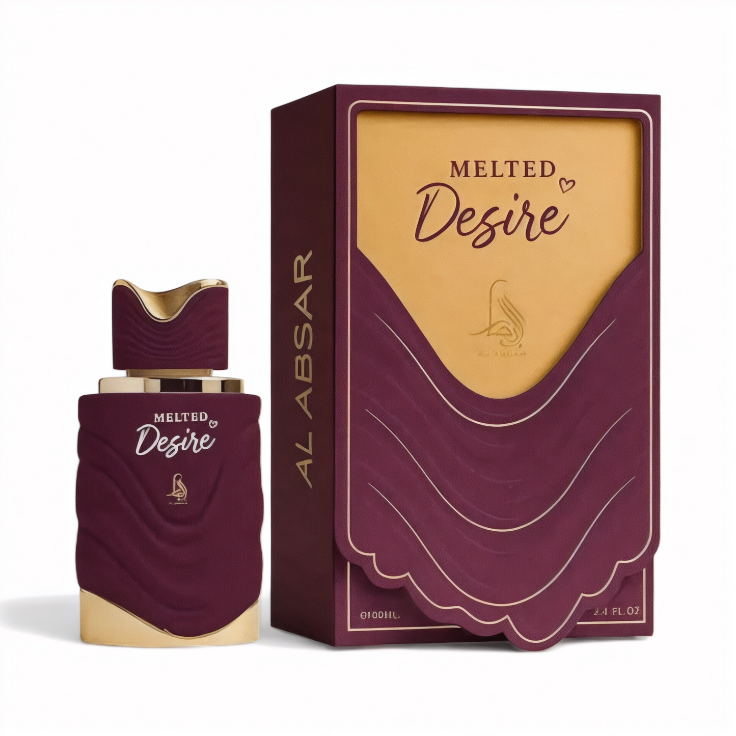 Al Absar Melted Desire perfume bottle and packaging on a white background