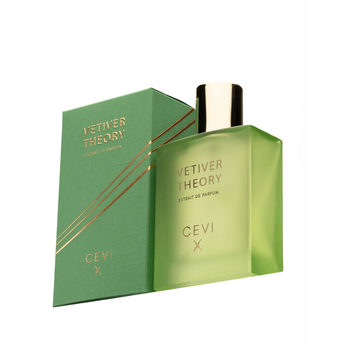 Cevi X Vetiver Theory Extrait de Parfum 100ml perfume bottle and box | Nuxa Scents