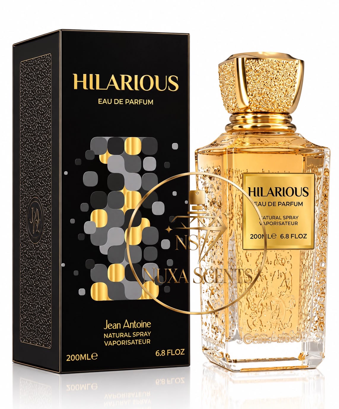 Hilarious - Jean Antoine Eau de Parfum 200ml perfume box and bottle | Nuxa Scents