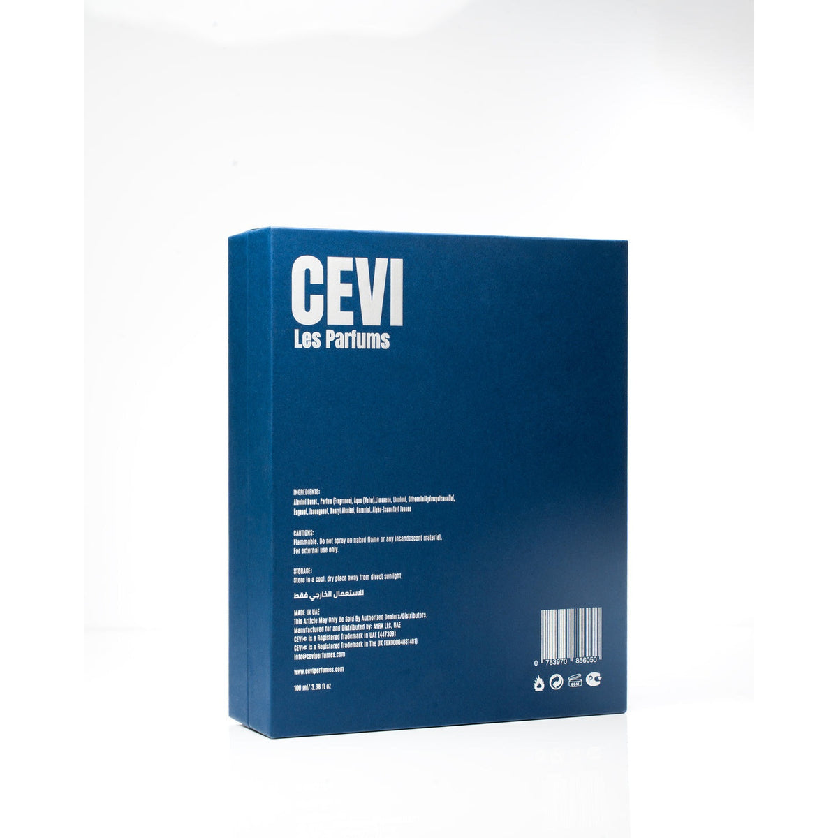 Santal Eternel by Cevi Les Parfums box back showing ingredients and barcode | Nuxa Scents