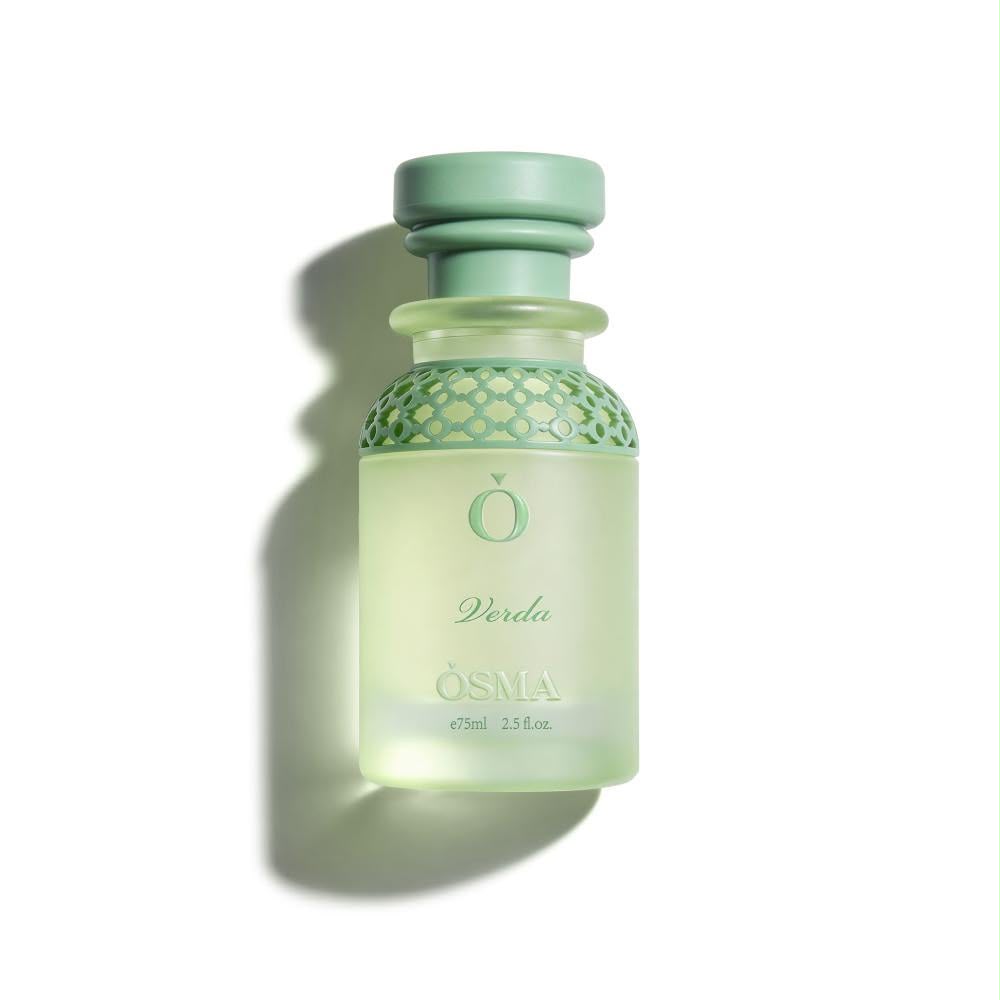 Osma Verda Eau de Parfum 75ml green bottle with decorative cap on a white background